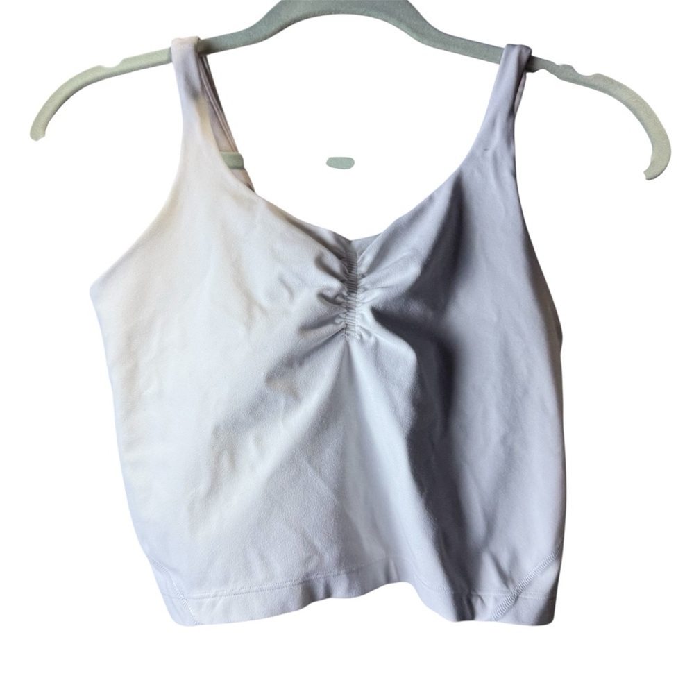 Lululemon White Ruched Crop Top size 6